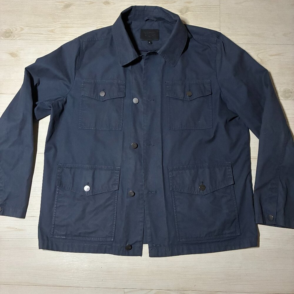 UGG Men's Silas Chore Coat Navy Blue Lightweight Utility Jacket - Size L